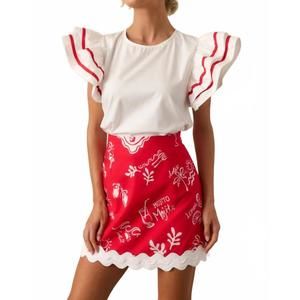 NEW PROSPERINA eva ruffle top in white